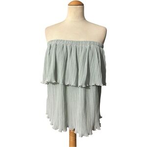 Express Pleated Off Shoulder Top NWT Green XL